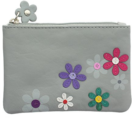 Mala Leder CARA-Kollektion, Münzbörse mit Schlüsselanhänger 4108_73 Grau
