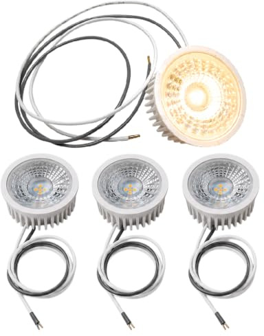 Trango 3er Pack 5 Watt 3 Stufen dimmbar MOCOBSD-C*3 LED Modul inkl. je 75cm Kabel H: 3cm 3000K warmweiß zum Austauschen Einbauleuchte, Deckenstrahler, Einbaustrahler GU10 & MR16 Leuchtmittel