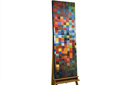 KunstLoft Leinwandbild | 100% HANDGEMALT | 50x150cm | Gemälde 'Den Durchblick bewahren' | Abstrakt | Bunt | Wandbild Wohnzimmer