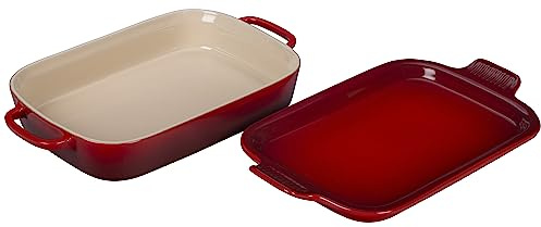 Le Creuset - Bandeja rectangular con tapa de cerámica.