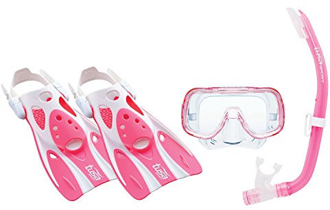 Tusa Mini-Kleio 3-teiliges Schnorchelset mit Reisetasche, Kinder, UP-0201P-S, rose, Größe S