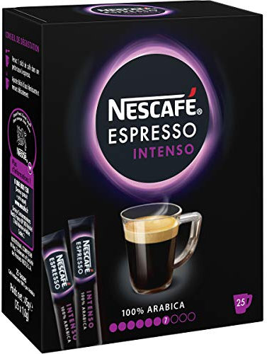 Nescafé Espresso Intenso - Café Soluble - Boîte de 25 Sticks