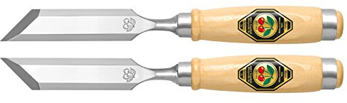 Kirschen 1056020 Ciseaux à bois paire avec Lame en Biais, Beige/Argent, 20 mm