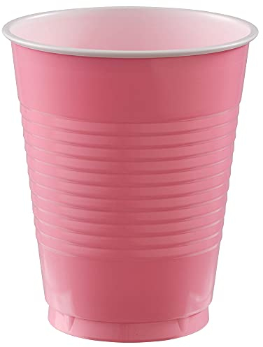 Amscan Big Party Pack 50 vasos de plástico, 16 onzas, color rosa 50 unidades rosa