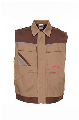 Planam 2364068 Highline Weste, Khaki/Braun/Zink, Größe 4XL