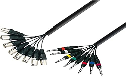 Adam Hall Cables 3 STAR L8 MV 0300 - Manguera de Cable de 8 XLR macho a 8 Jacks 6,3 mm estéreo 3 m