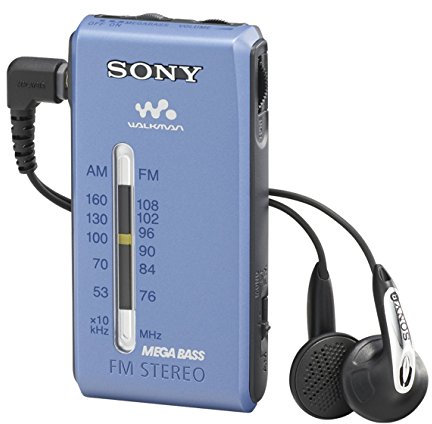 Sony SRFS84L.CE9 - Radio Walkman AM/FM Estéreo, tamaño de bolsillo, auriculares fontopia, color azul