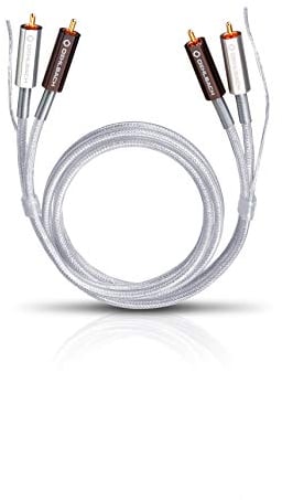 OEHLBACH Silver Express Plus 100 - Set di cavi stereo Phono RCA per giradischi e amplificatori – SPOFC & schermatura a 2 vie – 1 m – argento