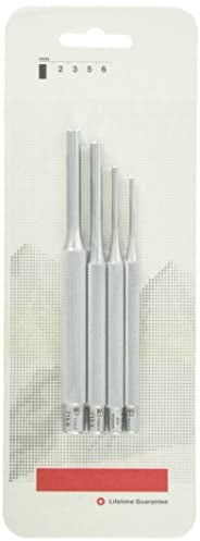 PB Swiss Tools Splintentreiber Set PB 873 | 100% Swiss Made | 4-teiliger (2/3/5/6 mm) gekordelter Splinttreiber Satz für sicheres Aus- oder Durchtreiben von Niete, Stift, Bolzen