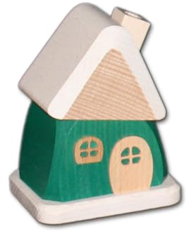 Holzwaren Egermann kleines Räucherhaus aus Holz - Hübsches Rauchhaus in der Farbe: Grün - Maße: ca. 9 x 6 x 7 cm - Made in Germany