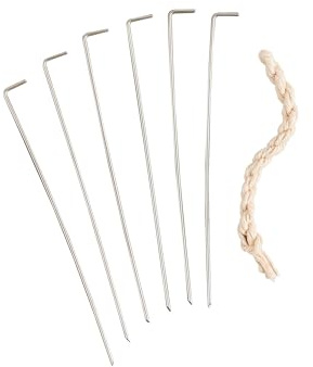 HIC Kitchen Roasting Holiday Turkey Lacer Kit, Cotton Butcher’s Twine, Reusable Stainless Steel Pins, For Trussing Rolled Or Stuffed Poultry And Meat