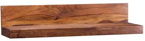 FineBuy Wandregal Massivholz Sheesham Holzregal Landhausstil Hängeregal Wandboard Naturprodukt Regal Größe wählbar
