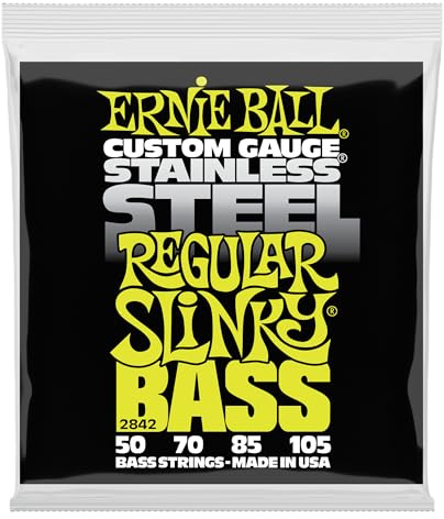 Ernie Ball Regular Slinky Stainless Steel Electric Bass Strings - 50-105 Gauge