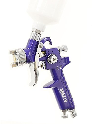 ORAZIO HVLP Mini Pistola a Spruzzo Gravità 100CC 0,5mm Ugello in Rame Spruzzatore per Vernice in Alluminio Compressore d'Aria per Auto Recinzione Verniciatura Spruzzatura 22145605