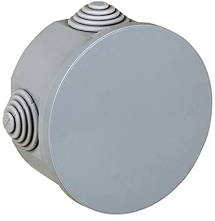 Electraline 60551 Wandanschlussdose, Durchmesser 85 mm, IP44, Grau