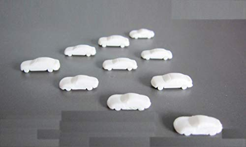 30 x Modell Autos, weiß, für Modellbau 1:300, Modelleisenbahn Schmalspur