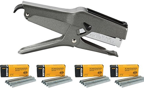 Stanley Bostitch B8 Heftzange Heavy Duty (grau) mit 4 Boxen von 1/10,2 cm Heftklammern