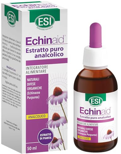 ESI - Echinaid Estratto Puro Analcolico, Integratore Alimentare di Echinacea, Favorisce le Difese Immunitarie Contro i Malanni Tipici della Stagione Invernale, Senza Glutine e Vegan, 50 ml