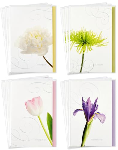 Hallmark Assorted Sympathy Cards (Flowers, 12 Cards and Envelopes)