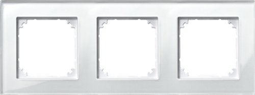 Merten 489319 M-PLAN-Echtglasrahmen, 3fach, Brillantweiß
