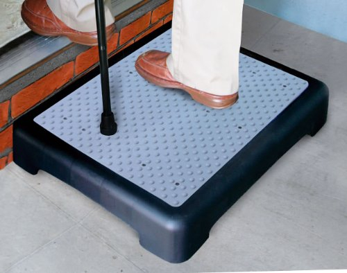 Good Ideas Instant Height Non Slip Outdoor Half Step Instantly Reduces Height of doorsteps. Mobility Aid, Black and Grey, L 495MM X B 395MM X H 95MM