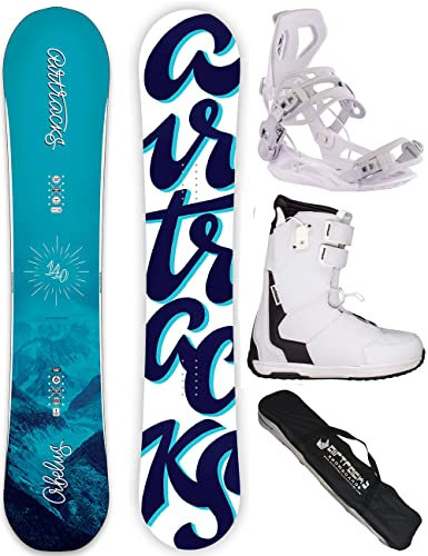Airtracks Damen Snowboard Set Freestyle Freeride Orbelus Lady Camber 150 + Bindung Master W + Boots Master QL W 41 + Sb Bag / 140 145 150 155 cm