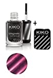 Kiko Make Up Milano Nail Art Set 2tlg. Kiko MAGNETIC Nail Lacquer Nagellack Nr. 703 Wine Red Farbe: Fuchsia / Grau metallic Inhalt: 11ml Nagellack + Kiko Nail Art MAGNET Magnet für magische Nagel-Effekte (Stripes)