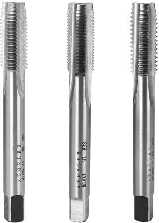 Atoplee Tarauds à fileter, Lot de 3 tarauds métriques HSS M10 filetage à droite (M10 x 1,0 / M10 x 1,25 / M10 x 1,5)