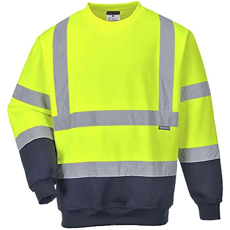 Portwest B306 Felpa Bicolore Hi-Vis, Giallo/Navy, XL