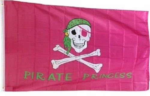 3 x 5 Jolly Roger Pirat Prinzessin rosa Flagge 3 X5 Haus Banner