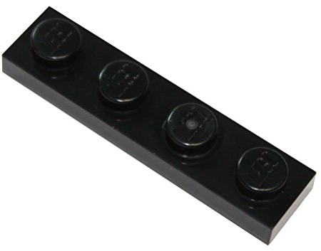 LEGO Piezas y Piezas: Negro 1x4 Placa x50