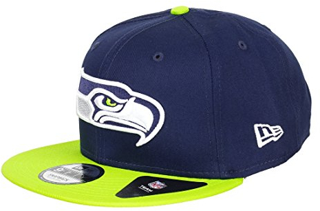 New Era Team Classic Snap 9Fifty Snapback Cap Seattle Seahawks Dunkelblau Grün, Size:S/M