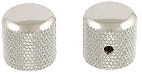 2 Chrome Dome Knobs w/Set Screw fit US Split Shaft Pot