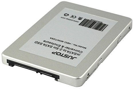JUSTOP mSATA to SATA III (Mini PCI-E to 2.5) Flash SSD Convertor Enclosure Adapter Caddy