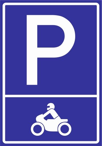 Kiwistar - Signe de stationnement - Panneau Composite Aluminium 3mm - Moto (Pictogramme) - 30 x 21cm - Garage de stationnement, carport, Panneau de signalisation pour Restaurant, école, hôtel