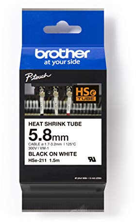 Original Brother HSe-211 Schrumpfschlauch – 5,8 mm breit, 1,5 m lang