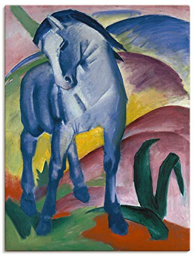 ARTLAND Wanddeko Leinwand Bilder Wandbild 45x60 cm Landschaften Berge Tiere Blaues Pferd 1911 Expressionismus Franz Marc T7UX