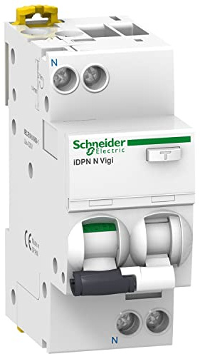 Schneider A9D31606 Residual Current Breaker with Overcurrent Protection, White