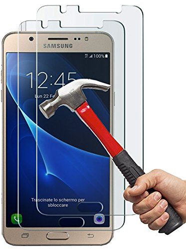 Anderw J5 2016 Lot de 2 [2-Pack] Galaxy J5, Film de Protection écran Premium Protection d'écran en Verre trempé pour Samsung Galaxy J5 (2016 Release Uniquement)