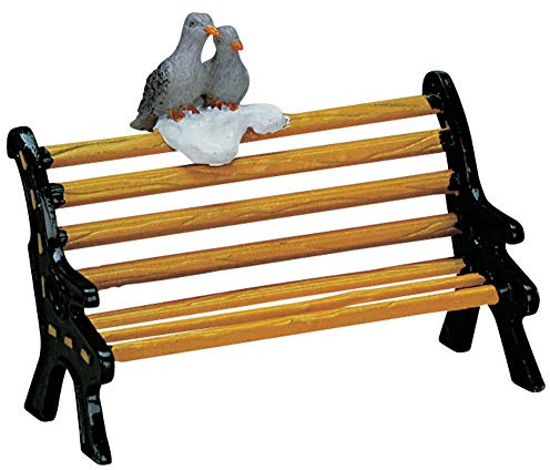 Lemax - Metal Bench 74626 Sitzbank mit Vögel - Weihnachtsdorf Winterdorf