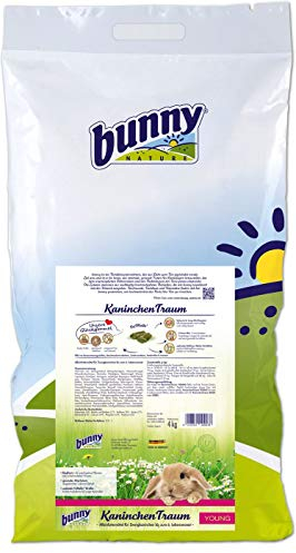 bunnyNature KaninchenTraum Young - Zwergkaninchen Alleinfuttermittel bis zum 6. Lebensmonat - Kaninchen-Futter mit 63 Erlesenen Pflanzen & Kräutern - 4kg