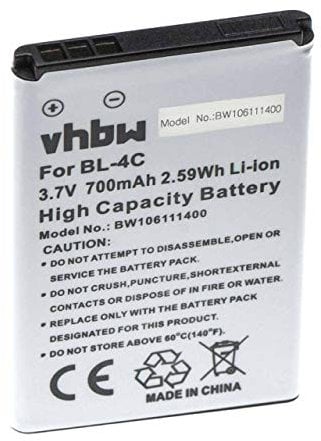 vhbw Battery LI-ION suitable for NOKIA X2, X2-00 replaces Nokia battery BL-4C
