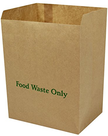 8 Litre x 100 Paper Compostable Bags Kitchen Caddy Liners - Food Waste Bin Liners - EcoSack 8L Biodegradable Bags with Composting Guide