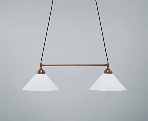 Licht-Erlebnisse Hängeleuchte Jugendstil Deutsches Qualitätsprodukt aus Messing Wohnzimmer Esszimmer Lampe Leuchte