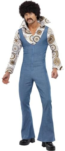Smiffys, Herren Schicker Tänzer Kostüm, Jumpsuit mit angesetztem Mock Hemd, Größe: L, 33216