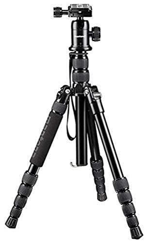 Mantona DSLM Reisestativ Travel - 350 x 90 x 90 mm/max. Traglast ca. 5 kg - mit Kugelkopf, Panoramaskala und 2 Wasserwaagen - Reisestativ Travelstativ passend für Kameras