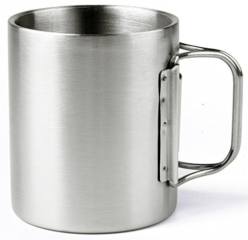 OUTDOOR FREAKZ Outdoor Becher/Camping Becher 300 mL mit Klappgriffen aus Edelstahl