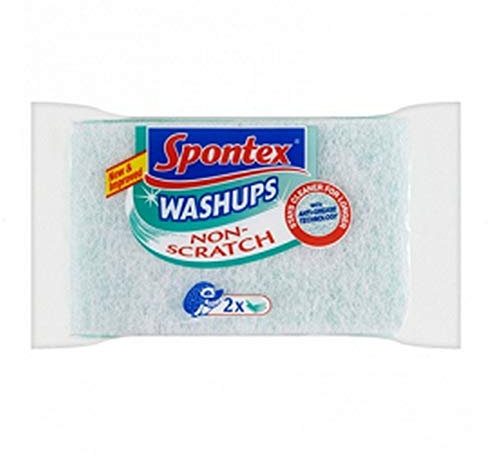 Spontex Washups Non Scratch Sponge Scourer 2pk