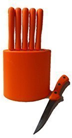 Messerblock, 7 tlg orange