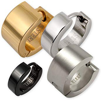 Fly Style Edelstahl Klapp-Creolen I Ohrringe in Silber, Gold oder Schwarz | verschiedene Größen und Breiten, Farbwahl:gold, Durchmesser:18 mm, Breite:5 mm